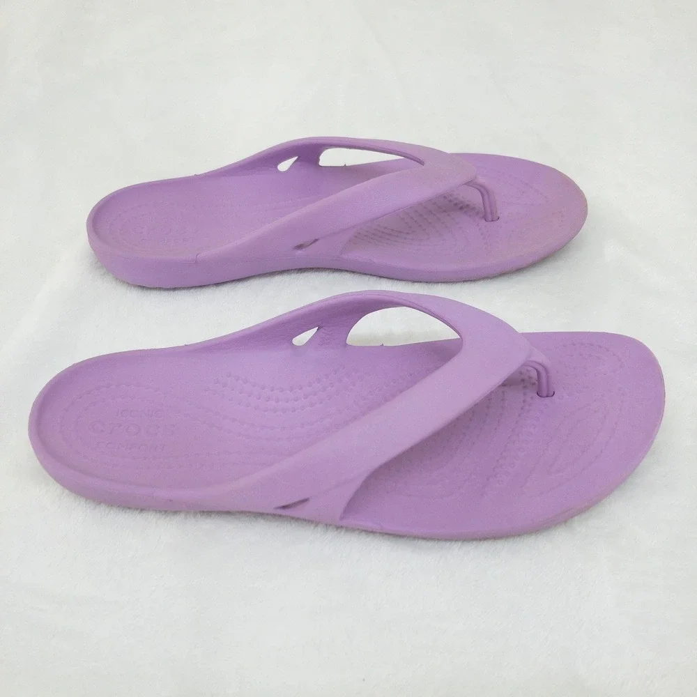 Crocs Kadee II Flip Flop Womens 7 Purple Sandal Lightweight Comfort Casual